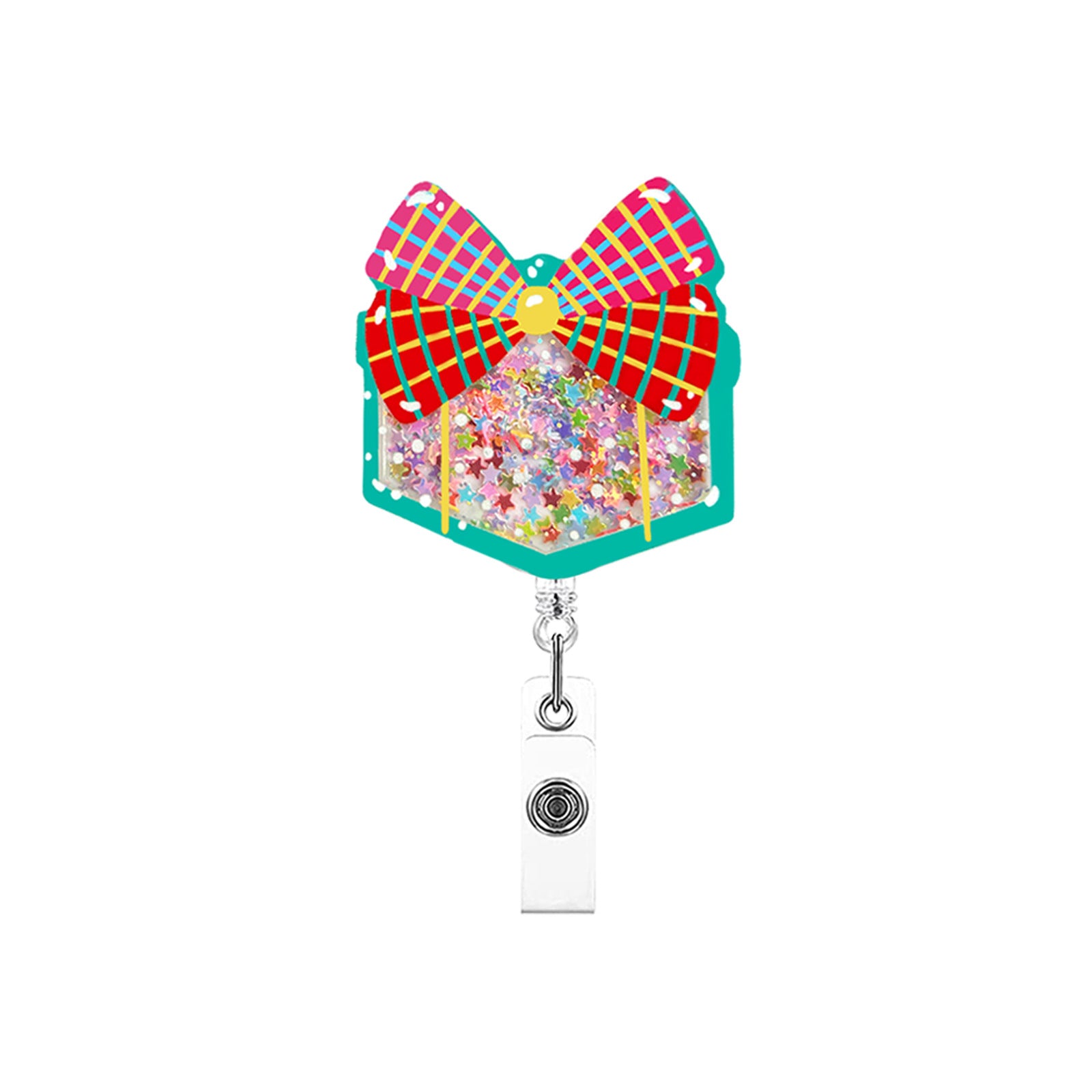 Wholesale Christmas series easy-pull retractable rotating keychain